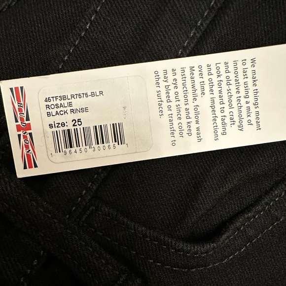 HUDSON Jeans Rosalie High-Rise Wide Leg Ankle Black Women Size 25 $215 MSRP - Picture 9 of 12